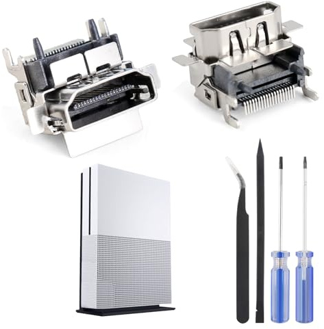 RongZy 2 Piezas para Xbox One S HDMI Puerto para Xbox One S HDMI Port Conector de Interfaz del Puerto Accesorios Repuesto con Herramientas de Reparación