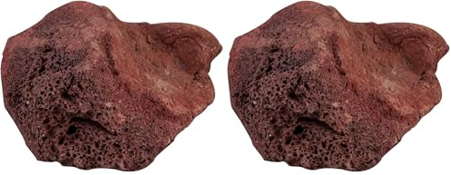 sera Rock Red Lava L 16-23 cm - Dunkelroter Lavastein mit poröser Oberfläche (Packung mit 2)