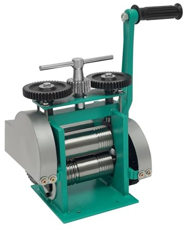 PromiseFly Manuelle Walzwerk Maschine, 3-in-1 Schmuckwalzwerk Einstellbarer Rollenabstand Schmuck Tablettierungs Kombinationswalzwer Schmuckherstellung Werkzeug für Juweliergeschäfte