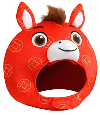 Générique Chapeau De L'année Du Cheval – Peluche Rouge 2026, Couvre-chef De Cosplay Du Nouvel An, Accessoire De Costume Festival Chinois | Chapeau De Célébration Traditionnel Pour Hommes, Femmes, Adu