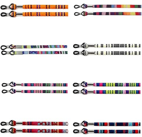 Sutimegmer 8 Piezas Cordones para Gafas, Cordones para Gafas, Cuerda de Gafas Antideslizante, etenedor Cadenas para Gafas de Sol Ajustables, para Gafas para Hombres y Mujeres