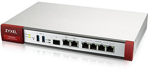 Zyxel ZyWALL 2,0 Gbit/s, bis zu 100 Benutzer, VPN Firewall/SD-WAN, ein 1-jähriges SD-WAN-Lizenz-Pack inklusive [VPN100]