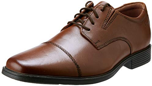 Clarks Men's Tilden Cap Oxford Flat, Light Brown, 7.5 US