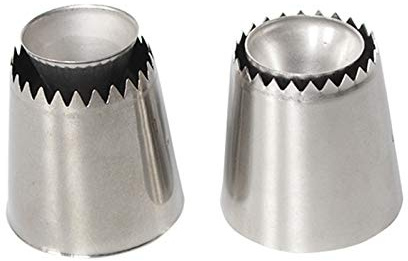 Cake Decorating Tips, Nozzles Stainless Steel Icing Piping Nozzles for Cake Decorating Pastry Fondant Tools (2 Pcs)