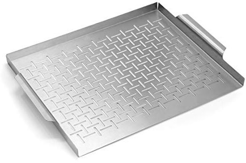 Yukon Glory YG-719 Premium Large Stainless Steel Pan Topper Tray For Outdoor Grill - Perfect for Veggie Grilling,BBQ and More - Great Grilling Accessories and Grilling Gifts