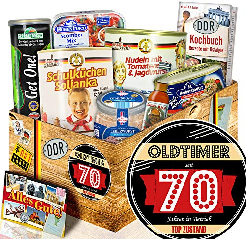 Oldtimer 70 - DDR Korb - Geschenke zum 70 Geburtstag - Ostpaket Geschenk