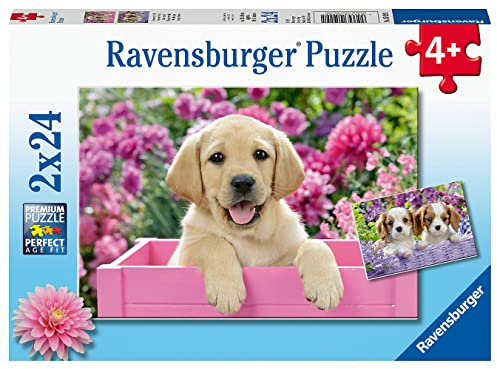 Ravensburger Kinderpuzzle - 05029 Freunde mit Fell - Puzzle für Kinder ab 4 Jahren, mit 2x24 Teilen