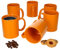 Van Well 6er-Set-Kaffeetassen Zylindrisch I Porzellan-Tasse groß - in diversen Farben I pflegeleichtes Tassen-Set - für Spülmaschine & Mikrowelle geeignet I 375 ml Kaffeebecher Orange 6 Stück