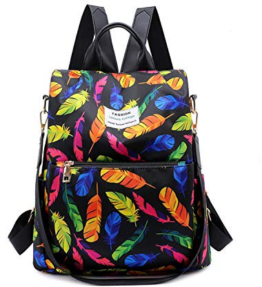 FANDARE Damen Rucksack Mädchen Schultasche Schultertasche Handtasche Anti-Diebstahl Schulrucksack Reise Campus Schulranzen 3 in 1 Rucksäcke Wasserdicht Nylon Feder