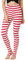 Allegra K Leggings Étriers À Bande Élastique de Noël pour Femme Rouge à Rayures Blanches M