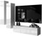 lukmebel Colgante VII LED-Oberschrank, Hochglanz, 150x36x40cm, weiß, Schichtstoffplatte, Acryl, Zwei Nischen, aufschiebbar, modern