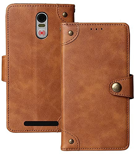 Dingshengk Flip Brun Retro Veritable Cuir Housse Magnétique Téléphone Coque pour Swissvoice G50 5 Étui Cas Couverture Protecteur Case Portefeuille Cover
