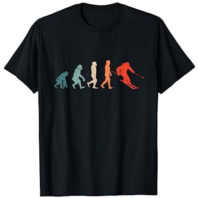Vintage Retro Skier Graphic Ski Evolution Skifahren T-Shirt
