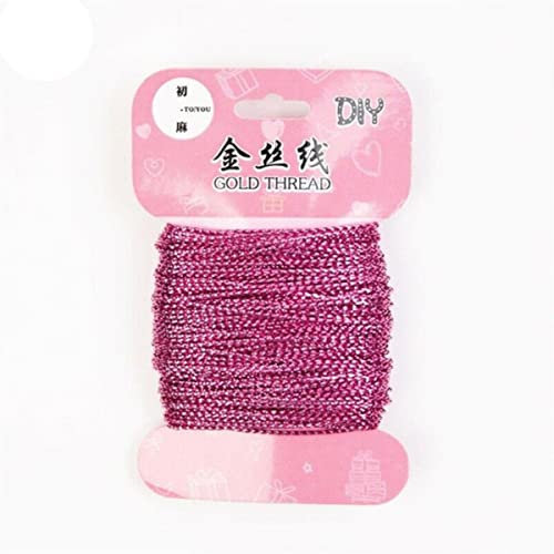 Cavo di corda metallica d'oro da 20 m Filo multicolore Stringa di nastro Nastro di indumento fai da te Tag Line Fare collana di bracciali Forniture fatte a mano-D