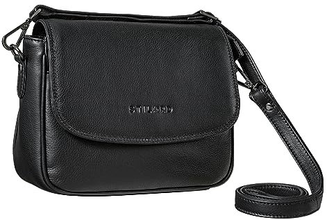 STILORD 'Aisha' Vintage Handtasche Damen Leder Umhängetasche elegant und zeitlos Damentasche aus echtem Leder, Farbe:schwarz