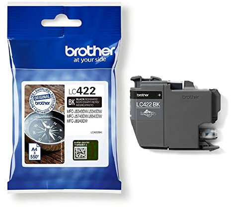 Brother Original Tintenpatrone LC-422BK Schwarz für ca. 550 Seiten, für MFC-J5340DW, MFC-J5345DW, MFC-J5740DW, MFC-J6540DW, MFC-J6940DW