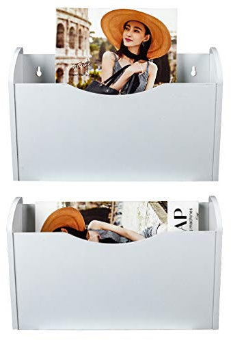 PAG Porte Document Mural en Bois à Suspendre Pour Bureau, Trieur Mural Convient Pour Bureau / école / Maison,2 Vide Poche Mural, Blanc
