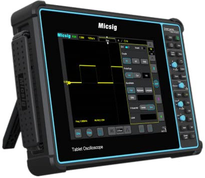 Micsig Oscilloscope numérique, 4 Canaux, 100 MHz de largeur de bande, 70Mpts, 1 Gsa/s, 30000wfms/s, Oscilloscope Portable avec Écran Multi-Touch, STO1004