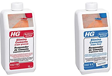 HG Elimina Cemento de Capa Grasa para Residuos de Cemento y Lechada de Baldosas y Losas de Cerámica No Porosas + Cemento de Película de Lechada para los Residuos en Baldosas