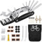 Ainiv 16-en-1 Outil Réparation Vélo, Multifonctionnel d'outils de vélo Pliable Portable Kit de Patch,leviers de Pneu,Outils Trousse de Fixation de Bicyclette,Vélo Réparation Sac Kits d'entret