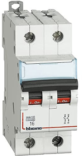 Bticino FH82K16 Curva K Interruttore Magnetotermico, 2 Poli, 16A, 400V