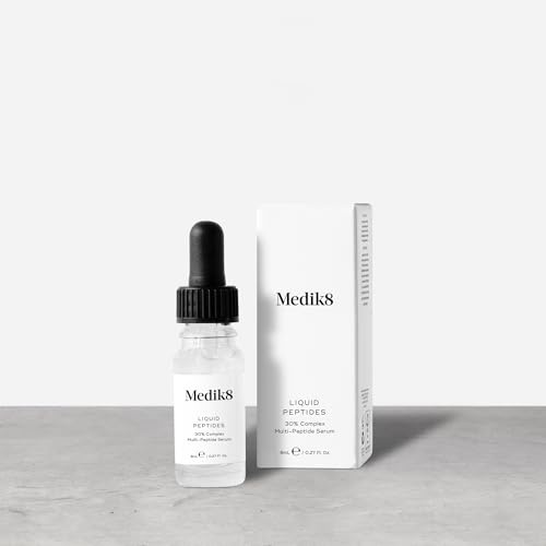 Medik8 Liquid Peptides, 30% Multi-Peptide Age-Defying Serum - 8ml (Travel) | 30% Multi-Peptide Age-Defying Serum, Drone-Targeted Technology Smooths & Plumps Wrinkles, Supports Collagen Producing Cells