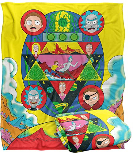 RICK AND MORTY Blanket, 152 x 127 cm Vs Evil Silky Touch Super Soft Throw Blanket