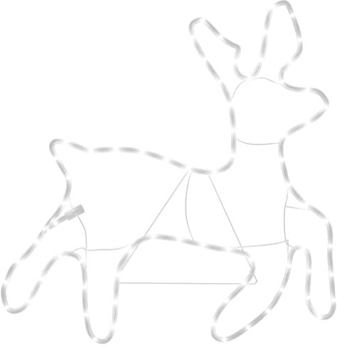 vidaXL LED Rentier Silhouetten 3 STK., Lichtschlauch Weihnachtsdeko Beleuchtet, Weihnachtsbeleuchtung für Innen Außen, Warmweiß 57x55x4,5cm