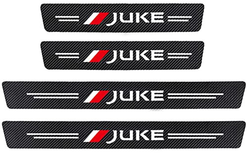 EAGLEG 4pcs Door Sills Scuff Plate Sticker for Nis-san, Carbon Fiber Car Door Sill Protector Film Welcome Pedal Plate Guards Strip Car Styling Accessories, Juke