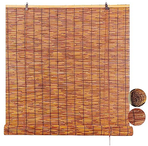 Retro Schilf Vorhang Rollo Bambus Outdoor Raffrollo Breit Lichtfilter Bambus Raffrollo Schilfrohrvorhang für Terrasse/Garten/Balkon/Küche Blickdicht Bambusvorhang für Innenhaus Büro Küche (Size : 67x