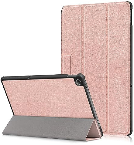 Xuanbeier Funda ultrafina compatible con Lenovo M10 Plus (3ª generación) 10,6 pulgadas tableta TB-125F/128F funda protectora con soporte y función de encendido/apagado, oro rosa