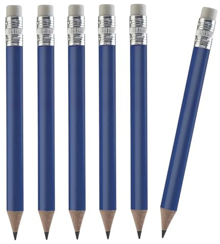 TH Golf 100 Stück Premium-Golf-Bleistifte, 10,2 cm, Mini-Halbstifte mit Radiergummi, geschärftes Holz, Mini-Rund, für Schulen, Hochzeit, Kleinkinder, Zuhause, Unternehmen, mehrere Farben (dunkelblau)