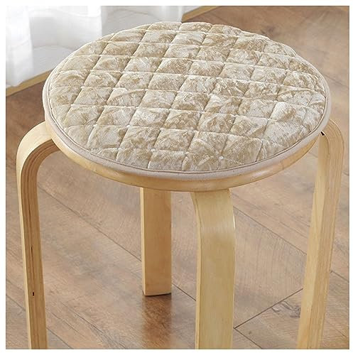 MOODMUSE 1/2/4er Set Sitzkissen Filz Rund Stuhlkissen Sitzauflage Gepolstert (Color : Beige, Size : 34CM (2 Pack))