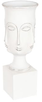 Home ESPRIT Pot de Fleurs en Fibre de Verre Blanc Face 35 x 35 x 93 cm