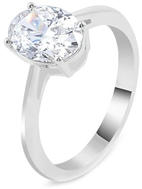 Platin 950 Eheringe, Echt Gold Verlobungsringe mit 2ct Oval Form Moissanit Weiß Gold Ring Größe 47 (15.0)-67 (21.3)