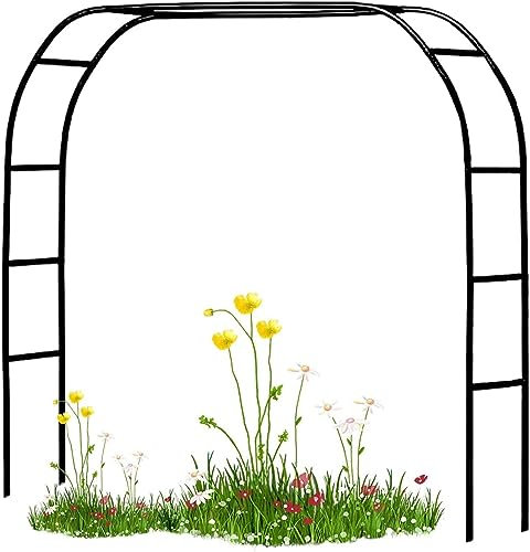 GueTTO Arche de Jardin en métal 120cm 140cm 200cm 240cm 300cm 350cm Large Arche de Mariage Arceau à Rosiers Plante Grimpantes, Arche à Rosiers Exterieur Arche de Jardin,W120*H220cm