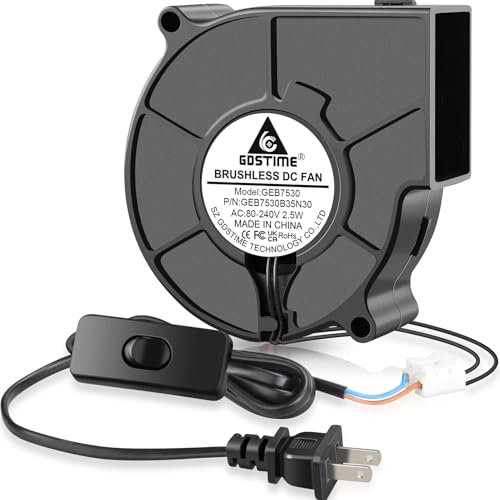 GDSTIME EC Blower 75mm x 30mm, AC 110V 115V 120V 220V 240V Centrifugal Blower Fan Dual Ball Bearing