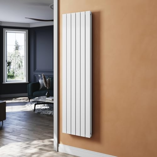 SUNXURY Radiateur plat pour salle de bain - Blanc - 1800 x 465 mm - Design vertical - Double couche - Raccord central