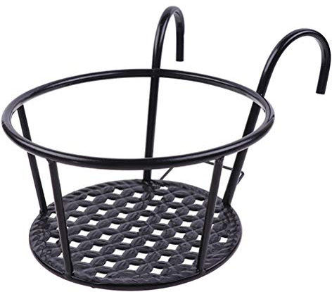 Kikumi Hängender Blumentopf, Kunst-Hängekörbe aus Eisen, Blumentöpfe aus Metall, Pflanzgefäß mit Haken, Hängekorb Pflanzen, Abnehmbar, Balkon, Zäune oder Einzelne Mauer