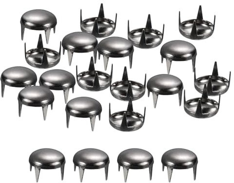 sourcing map 160 remaches redondos negros de latón de 8 mm, puntas de clavo, punk, rock, cuentas de garra para bricolaje, ropa, cinturón, bolsa, zapatos, pulsera, cuero y manualidades