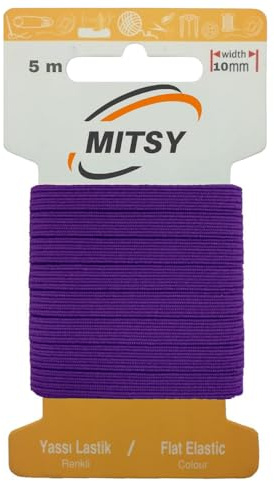 MITSY Reißfeste Gummiband Flachgummi zum Nähen Breit 10 mm 5 m Lila | Gummibänder, Elastisch & Reißfest, Gummilitze für Handarbeit, Hosengummi, Basteln & DIY, Langlebig & Formstabil