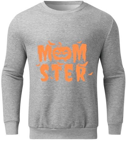 Lässiges Langarm-Sweatshirt für Herren mit Hellowenn-Buchstabenaufdruck, Rundhalsausschnitt, ohne Kapuze, Pullover, Oberteile, Herrenbekleidung Mit Ausschnitt (Grey #3, S)