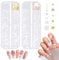 NICENEEDED 3D White Nail Flowers for Nail Art, Acrylic Flower Nail Charms with Gold Round Beads, Flat Resin Decals Nail Jewelry Accessories for Women DIY Nail Design
