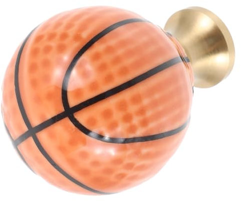 ANDRESLAD Decorative Cabinet Knobs Porcelain Drawer Knobs Dresser Hardware Basketballs Basketball Net for Pool Basketball Pull Knobs Kitchen Mini Basketball Hoop for Door Handles Ceramics