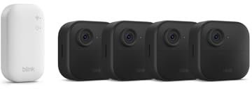 Nouvelle caméra Blink (Outdoor 4) : caméra de surveillance connectée HD sans fil, 2 ans d'autonomie, détection de mouvements avancée, fonctionne avec Alexa (système 4 caméras avec Sync Module Core)