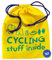 KEPI - Turnbeutel Wasserdicht, Sportbeutel Groß, Ökologisch Tasche für Schuhe und Sportbekleidung, Recyclingmaterial, Turnbeutel Damen und Herren - Gelb, Beidseitiger Cycling Aufdruck