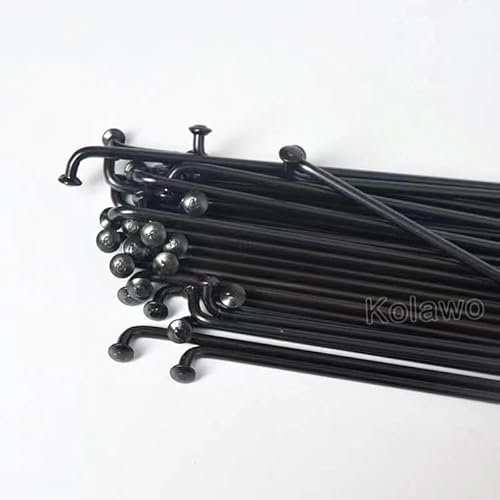 PRPRP Fahrradspeichen, 20 Stück 12G Elektrofahrrad Schwarzer Speichendurchmesser 2,6 mm Stahlspeichen 70 mm-262 mm E-Bike-Speichen mit Nippeln Fahrradteile(133mm 20pcs)
