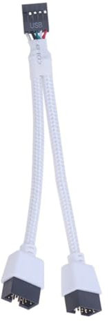 BEEOFICEPENG Cable alargador de audio HD para PC DIY 15 cm placa base USB 9 Pin 1 hembra a 2 macho Y divisor