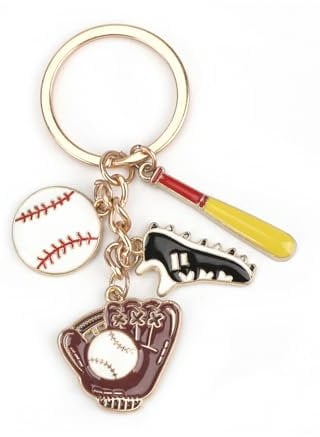 Personalisierter Schlüsselanhänger Aus Edelstahl Mit Baseball, Sneakers Und Handschuh-Anhängern, Das Geschenk Für Sportliebhaber Und Als Kleine Aufmerksamkeit Für Frauen, Guter Freundinnen Und Männer