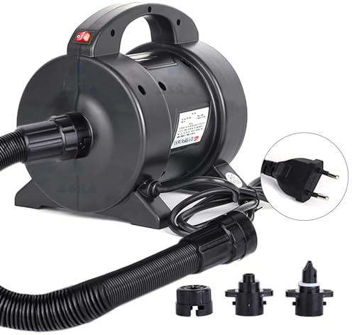 Elektrische Luftpumpe, Luftpumpe, Luftpumpe, 240 V/1600 W, schnelles Aufpumpen, mit 2 Pumpendüsen, Luftmatratze, Planschbecken, Schwimmring